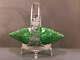 19 c Victorian Figural Green EAPG Glass Silver Bride Basket Centerpiece Stand