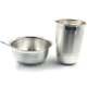 999 Pure Silver 4.0 Inch Glass, 4.3 Inch Bowl & Spoon 4.0-inch Set#03