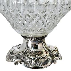 Antique Art Nouveau Topazio Silver Plate And Cut Glass Pitcher Carafe Claret