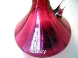 Antique England 1920s Cranberry Glass Decanter