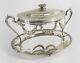 Antique Fine Silver Plated Decorative Covered Glass Box Holder Server Russian