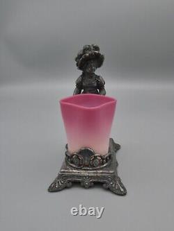 Antique James Tufts Kate Greenaway Toothpick Holder Peachblow Glass Quad Plate