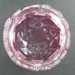 Antique Quilted RUBINA art glass SWEETMEAT dish two RIGAREE rings EPNS Frame
