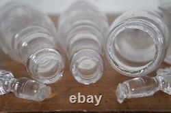 Antique Reed & Barton Silver Plate Etched Glass Cruet Condiment Caddy Set