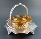 Antique SWEETMEAT dish AMBER art glass withRIGAREE W. Briggs & Co, SHEFFIELD