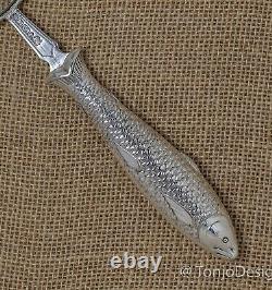 Antique Salmon Handled Silver Plated Magnifying Glass Sheffield 1867