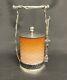 Antique Satin Apricot Glass PICKLE CASTOR in The Canada Plating Co. Silver Stand