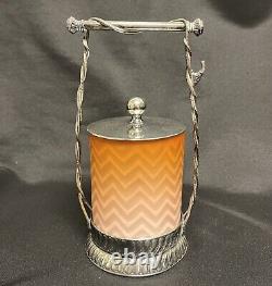Antique Satin Apricot Glass PICKLE CASTOR in The Canada Plating Co. Silver Stand