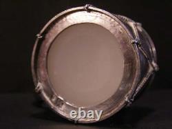 Antique Silver Military Drum French Clambroth Glass Mustard Castor Condiment