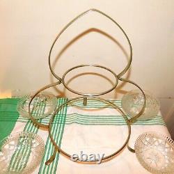 Antique Silver-Plated Fruit Centerpiece and Stand with Glass Dishes