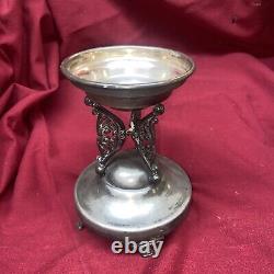 Antique Victorian Art Glass Basket on Silver Plate Stand