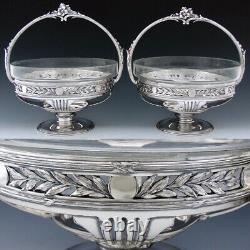 Antique to Vintage Silver Plate & Glass 10 Tall Basket Style Centerpiece PAIR