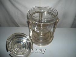 Art Deco / Art Nouveau punch bowl silver plated metal crystal glass bowl