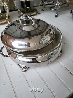 Chafing dish Silverplate with glass casserole