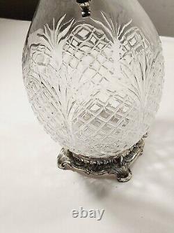 Corbell & Co. 1950s Elegant Silver Plate & Cut Glass (Pineapple) Jug