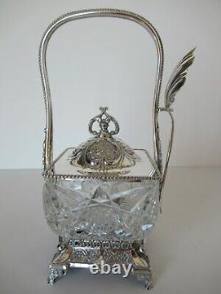 Gorgeous antique silver plate and cut glass condiment castor Rogers & Brother
