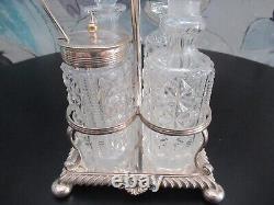 James Dixon & Sons Sheffield Silverplate Condiment Caddy Rack & GLASS HOLDERS
