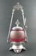 James W. TUFTS #3606 Fitted CRANBERRY art glass JAR antique PICKLE CASTOR