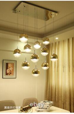 LED Gold/silver half plate glass ball pendant light Living Room Restaurant lamp