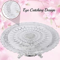 Matashi Silver Plated Crystal Glass Cake Plate Serving Platter Mothers day Gift