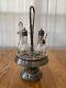 Meriden B Company 5 Slot Cruet Silver Plated Etched Glass Antique Late 1800's