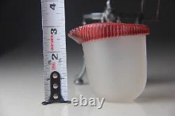 REED & BARTON Victorian Silver Plate Ruby Color Rim Frosted Glass Creamer RARE