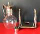 Rare Vintage Glass Coffee/Wine Carafe Heater English Silver Manufacturing or Lab