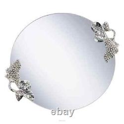 Silver Plated Cake Plate Made of Glass 35 CM Silver