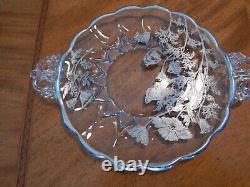 Silver Plated Serving Plate Vintage Glass