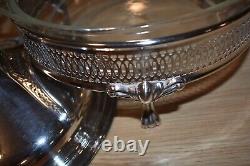 Swan Creations Chafing dish Silverplate holder with glass casserole and lid