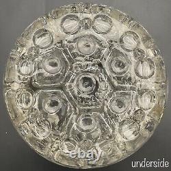 VMC Reims Flower Frog Glass & Silver Plate 19-Hole Rare 3pc France 6x3x5