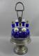 Victorian Cobalt Cut Glass 6 Pc Condiment Set In Silverplated Castor Roses