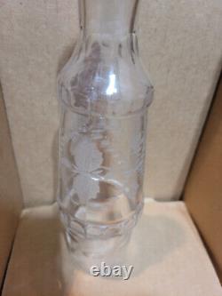 Victorian Etch Glass Bottle Silver Castor Condiment Cruet Set