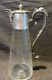 Vintage Claret Jug Silver Plate and Etched Glass