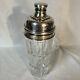 Vtg Art Deco Hawkes Cut Glass Crystal and Silver Plate Cocktail Shaker Barware