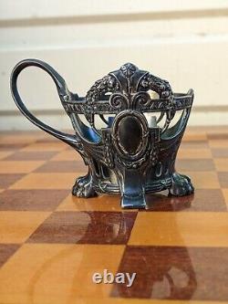 WMF Art Nouveau Tea Glass Holder No. 916 Silver Plated Around 1900 RARE
