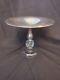 Wm Mounts Silver Plate Glass And Silver Pedestal Candy Nut Dish With Bubble